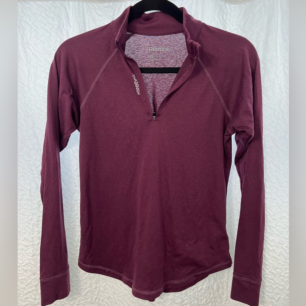 Wine Reebok long sleeve athletic shirt